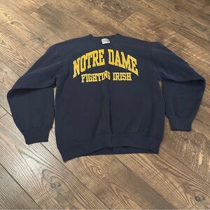 Vtg 90 NOTRE DAME UNIVERSITY Crewneck Sweatshirt Large Fighting Irish Tultex USA